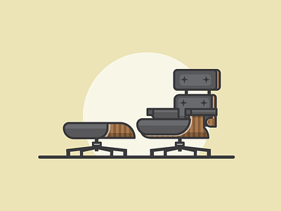 Eames Lounge 50s eames illustration modern office