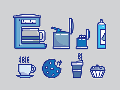 Cafe Morning beverage cafe coffee illustration items morning