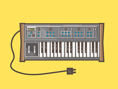 Moog Synth illustration instrument keyboard music piano sound