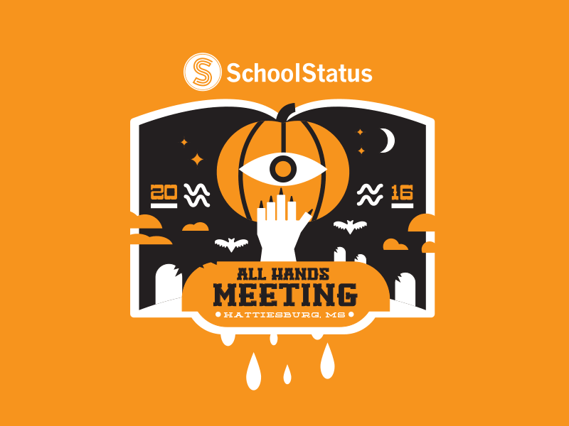 School Status Shirts badge halloween illustration local mississippi school shirts startup