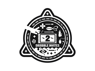 New Year Invites badge dribbble illustration invite invites portfolio