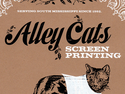 Alley Cats Screen Printing Flyer collage dover flyer neenah screen printing two color