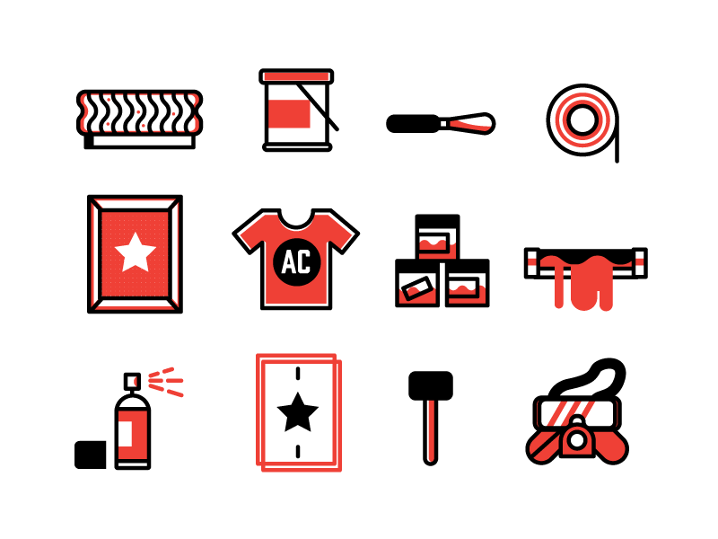 Screen Printing Icons by Michael Norris on Dribbble