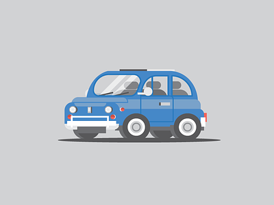 Fiat 500 blue car illustration italy vehicle