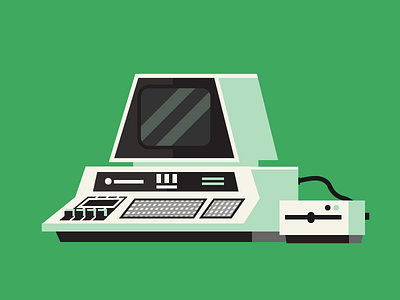 Commodore PET 70s commodore computer green illustration retro