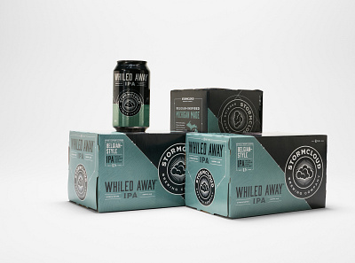 Stormcloud Brewing Company - Whiled Away IPA Packaging Design beer beer can brand design brand identity branding brewery brewery branding brewery logo corporate design corporate identity design emblem graphic design ipa logo logo design package design packaging