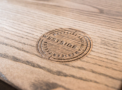 Westside Social Tavern - Table Laser Cut Logo Emblem brand design brand identity branding emblem emblem design graphic design lasercut logo restaurant restaurant branding restaurant logo wood woodcut