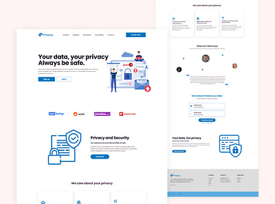 Date Privacy - SaaS Landing Page design landing page saas ux saas website ui ui ux ui design ui saas ui web design web web design website redesign