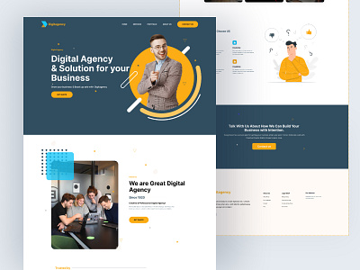 Digital Agency Landing Page Design agency land agency website design interaction design interface design landing page landing page ui modern ui modern website modern website design page ui ui ui ux ui web design ux web web design web landing page web ux website ui