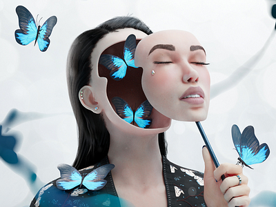 Butterflies 3d 3d art 3d modeling 3dcharacter 3dwoman character conceptart