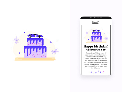 Birthday email design email illustration