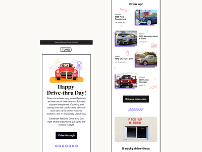 Drive-thru day email design email illustration