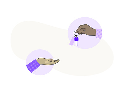 Key handoff illustration illustration