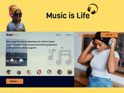 BeatBuy HERO SECTION art design illustration typography ui ux web website