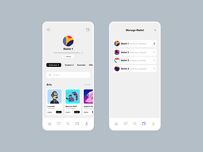 Multi-Wallet NFT App (Case Study) app blockchain branding dapp defi design ethereum light nft ui ux