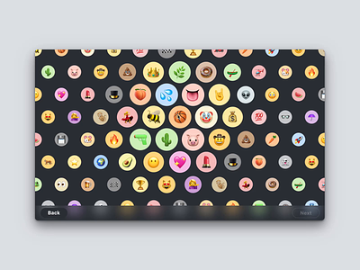 Select Emoji (v2) avatar design desktop emoji hover icons interaction product design prototype site ui web website