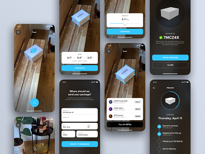 AR: Shipping app apple pay augmented reality box camera ios mobile shipping ui ux
