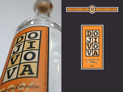 Label for Dojivova apricot brandy logo typography