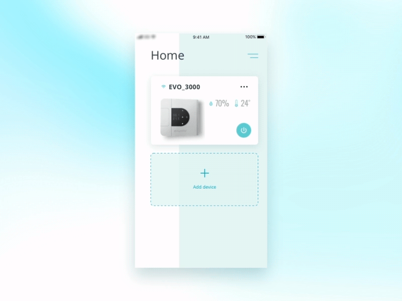 Smart devices app after animation creative effects home hover menu particles principle smart ui ux