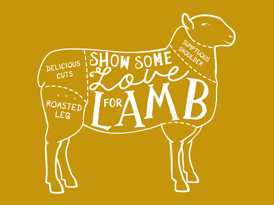 Love for Lamb book design cook book illustration lamp recipe book typography