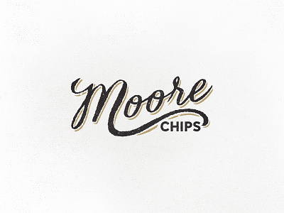 Moore Chips - Logo branding chips design logo logotype old retro snacks texture type typography vintage