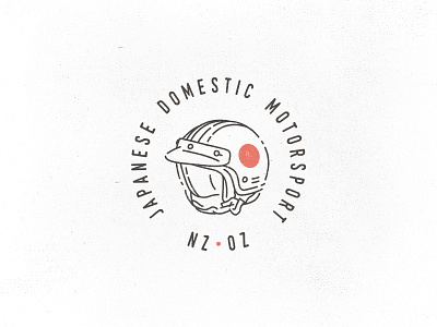 Japanese Domestic Motorsport australia badge helmet illustration japan line logo new zealand race round texture vintage