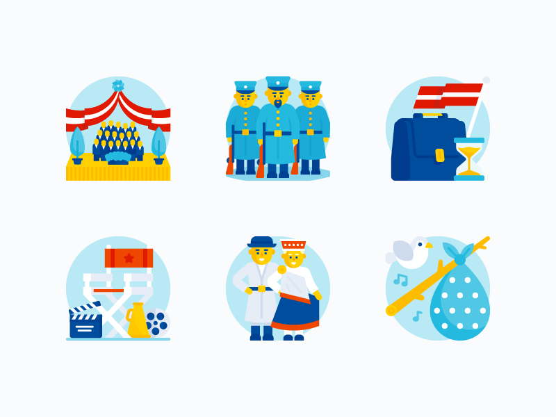 LV100 - History And Projects character flag soldier bird latvia national nostume bindle cinema briefcase icon flat illustration