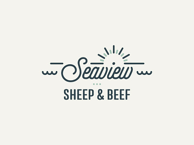 Seaview beef branding cattle farm logo new zealand retro sheep sun type typography vintage