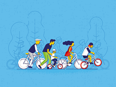 Riga Bike Week bicycle bike bmx character crowd hat illustration poster texture tree tweed vector