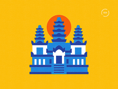 Been There - Cambodia angkor wat asia building cambodia flat infographic layout map siem reap sun travel vintage