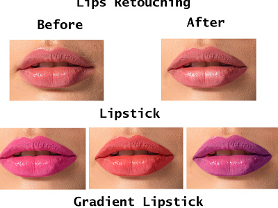 Lips Retouching and Makeup adobe photoshop beauty colours face frequency seperation hair removal lips makeup retouch shades