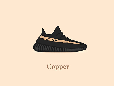 Yeezy Boost 350 - V2 - Core Black (Copper) colourway concept copper design digital icon illustration logo design shoes sneakers typography v2 vector yeezy boost 350