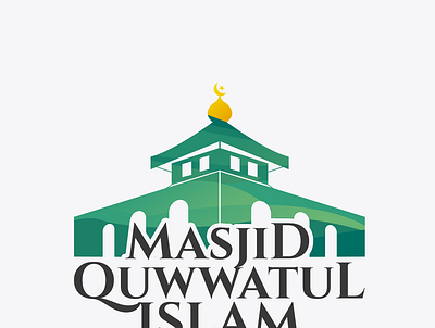 QUWWATUL ISLAM Logo branding design gradient logo minimal mosque