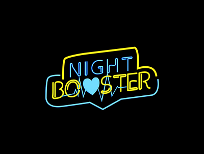 NIGHT BOOSTER Logo branding design gradient logo podcast typography