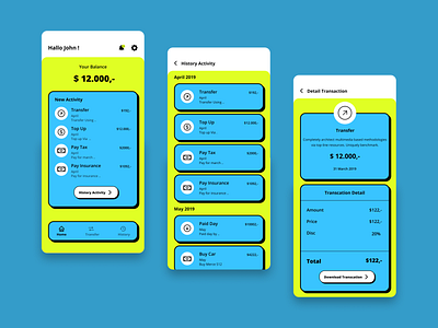 Digital Wallet App app design pop ui