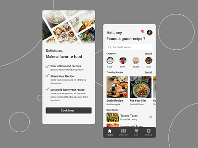 Recipe Food - Share, Cook, And Food design exploration minimal mobile ui ui