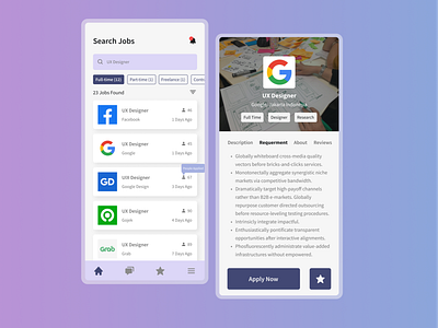 SearchJob - Make you get a job now app branding design design ui exploration explore illustration job job app jobapp logo minimal mobile ui ui ui kit