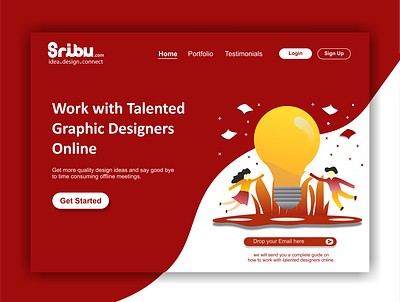 Landing Page Sribu.com clean design design flatdesign landing page