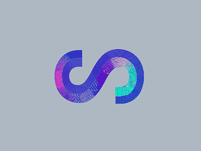 S custom type gradient logotype typography