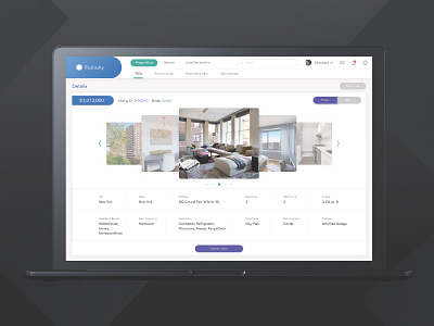 Realosity webdesign admin clean crm design flat interface realty service ui ux web