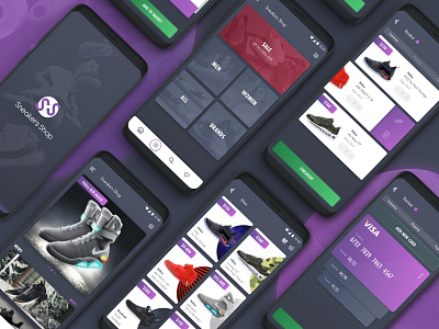 Sneaker Shop adidas app cards ecommerce interface mobile nike shop sneaker ui ux