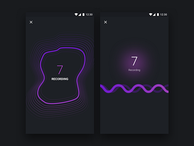Neuron (second variations) android app interface loader mobile modal purple shazam ui ux
