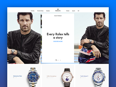 Rolex (main page) desktop ecommerce luxury rolex swiss ui ux watch web design