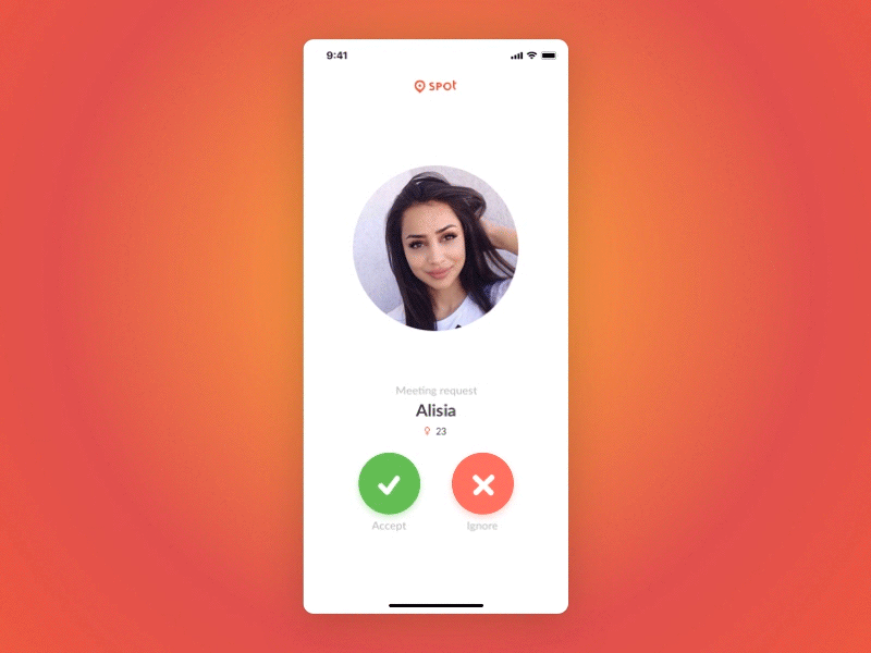 Spot animation app call calling date dating interface ios mobile ui ux