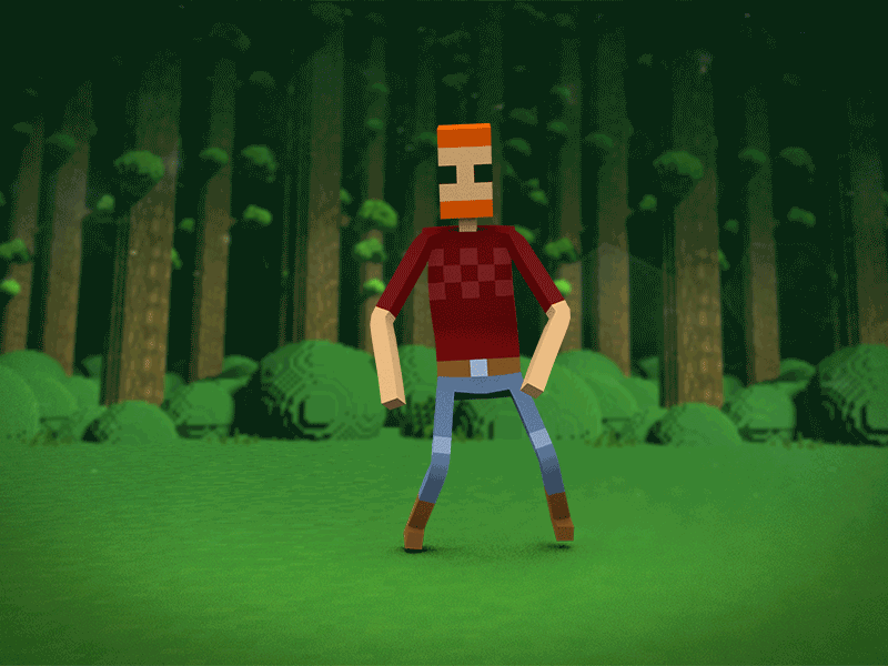 Jack Lumberjack animation dance forest game game design illustration lumberjack magicavoxel mobile unity unity3d voxel