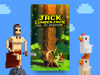 Jack Lumberjack 3d chicken forest game game design illustration lumberjack magicavoxel mobile tree unity unity 3d voxel