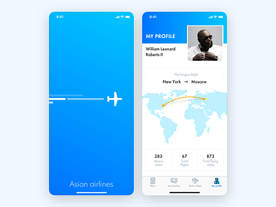 Air App air aircraft app blue design flight gradient interface ios map mobile splashscreen travel ui ux