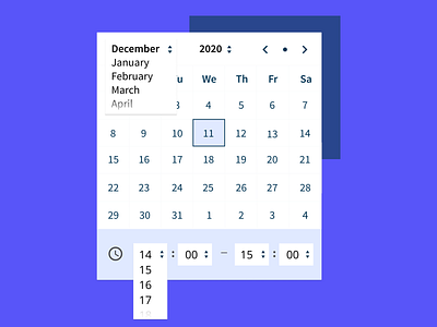Calendar Date & Time UI appointments booking calendar calendar ui date datepicker dropdown selection time timepicker ui ui ux uiux