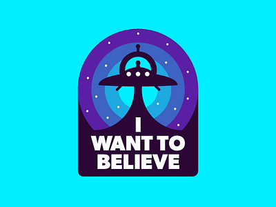 I want to believe alien badge geometric graphic illustration retro space sticker tv x files