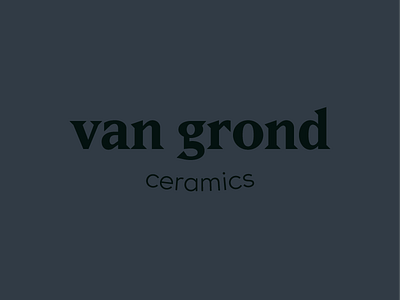 Van Grond Ceramics brand branding ceramics identity logo logo design type typography wordmark